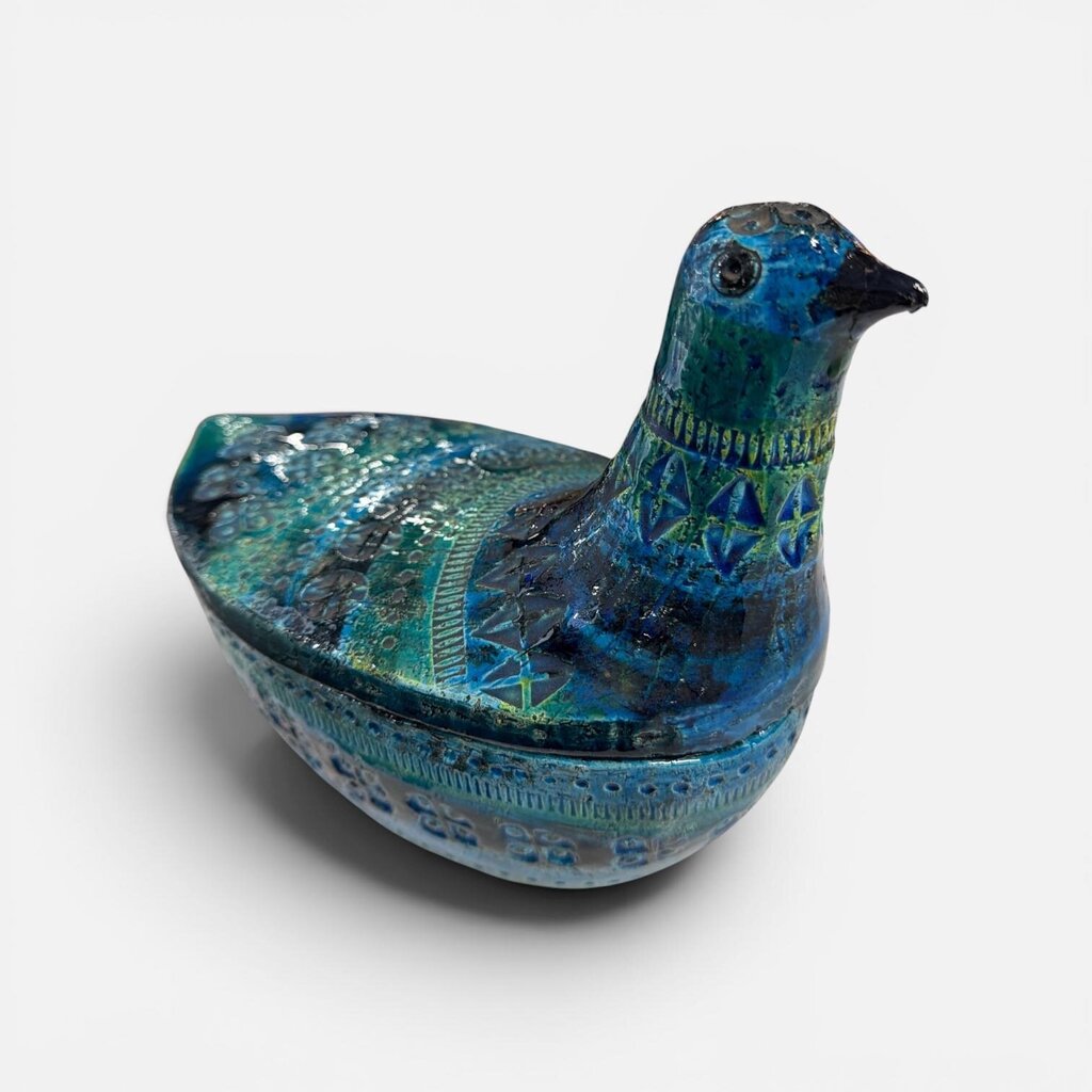 Bitossi Aldo Londi Mid Century Italian Ceramic Covered Bird Container