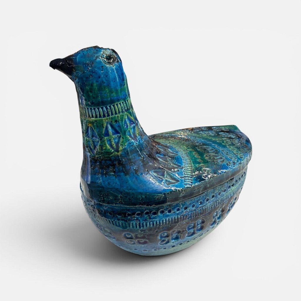Bitossi Aldo Londi Mid Century Italian Ceramic Covered Bird Container