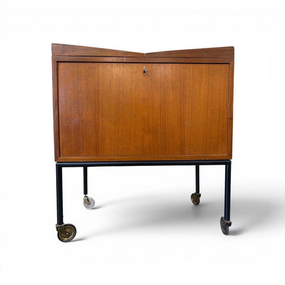 Vintage German 1960's Teak Bar Cart