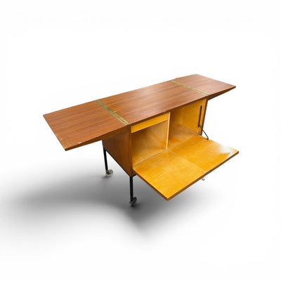 Vintage German 1960's Teak Bar Cart