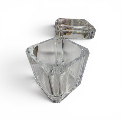 Monumental Heavy Lucite Ice Bucket with Swivel Top - Vintage