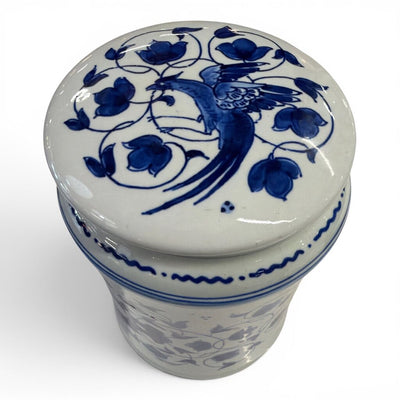 Vintage Delft Apothecary Jar with Lid