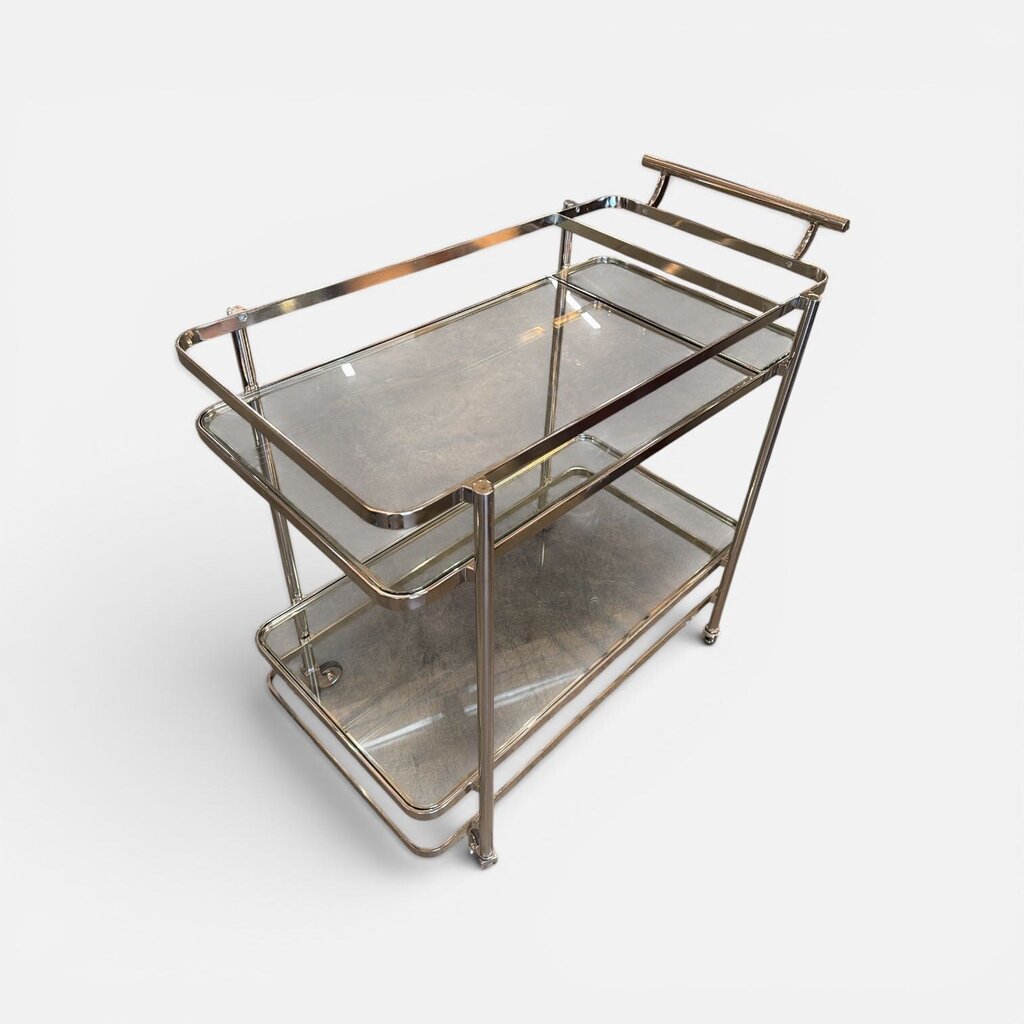 Nickel Moderne Bar Cart Drinks Trolley