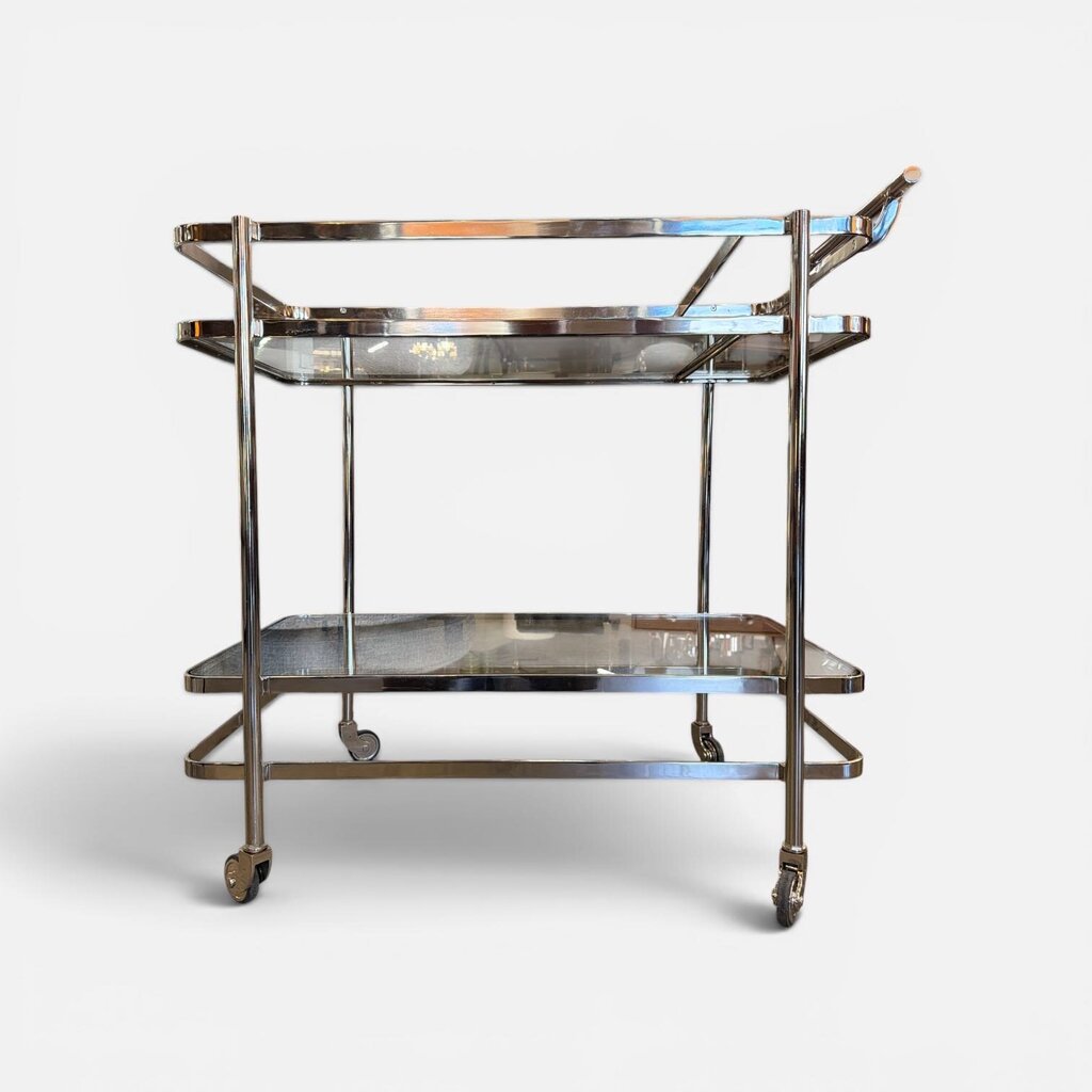 Nickel Moderne Bar Cart Drinks Trolley