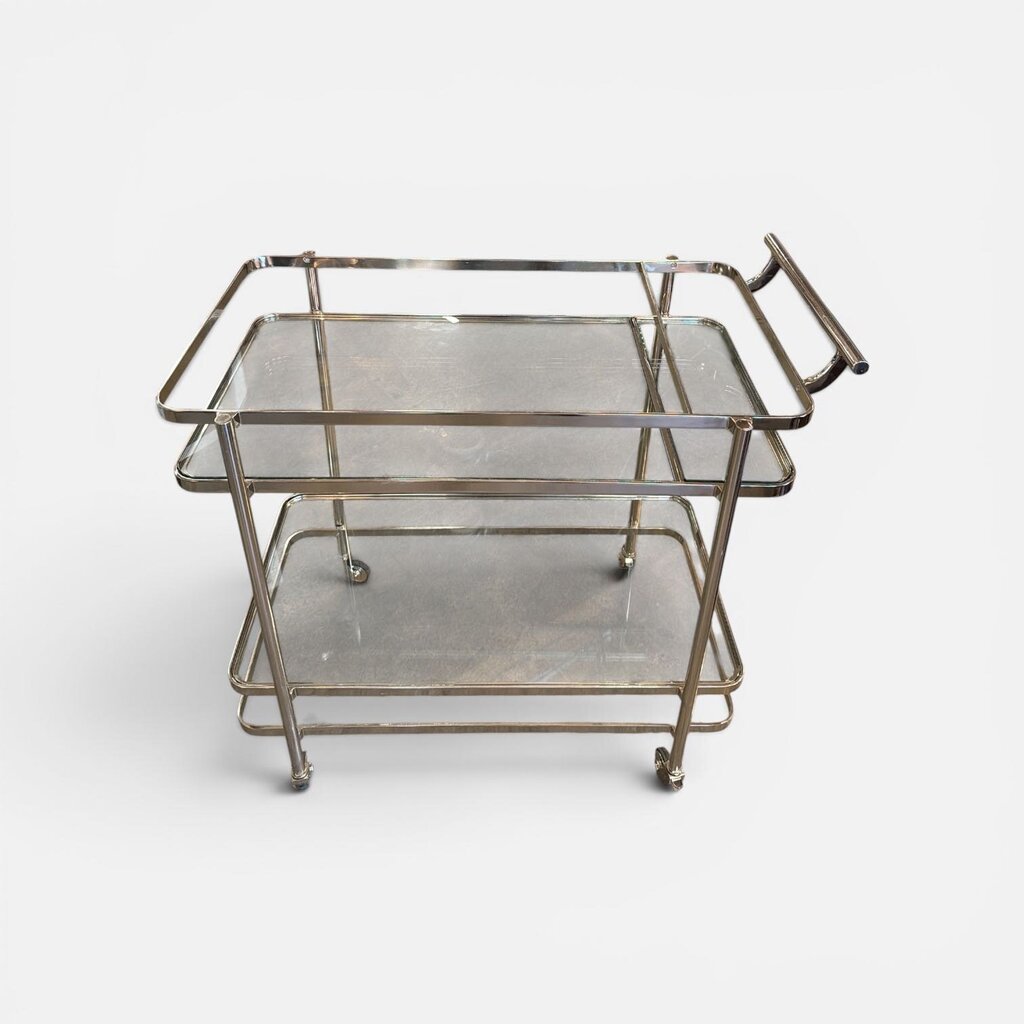Nickel Moderne Bar Cart Drinks Trolley