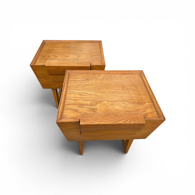 Mid Century Pair of Trapezoidal Side Tables by Paul Laszlo for Brown-Saltman (Set of 2)