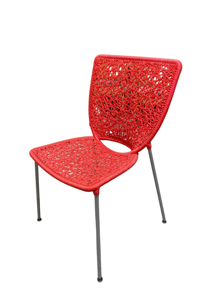 Set of 3 Red Woven Dining Chairs (Set of 3)