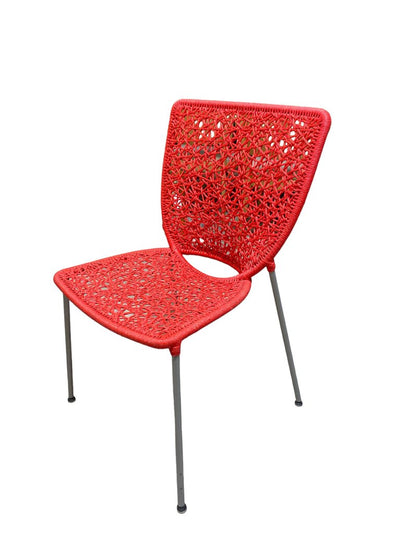 Set of 3 Red Woven Dining Chairs (Set of 3)