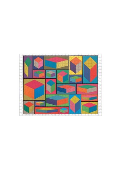 Sol LeWitt MoMa Distorted Cubes 2001 Double-Sided Puzzle 500 Piece Puzzle