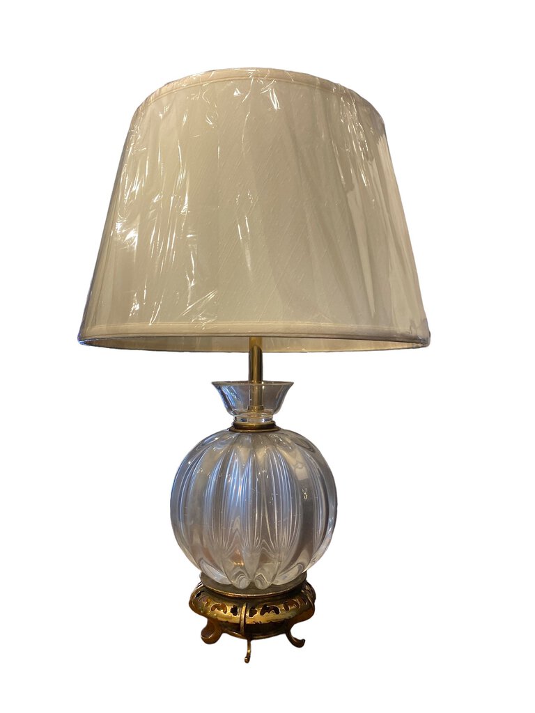 Marbro Murano and Brass Table Lamp - 29.25"Hx18.25"Dx18.25"W