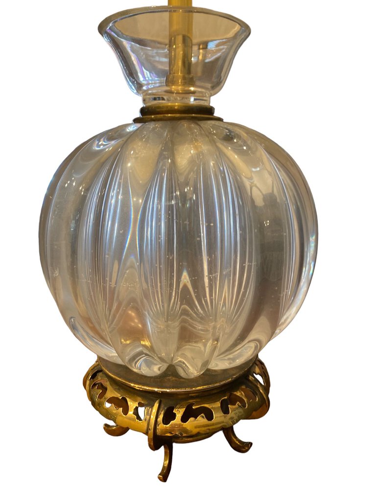 Marbro Murano and Brass Table Lamp - 29.25"Hx18.25"Dx18.25"W