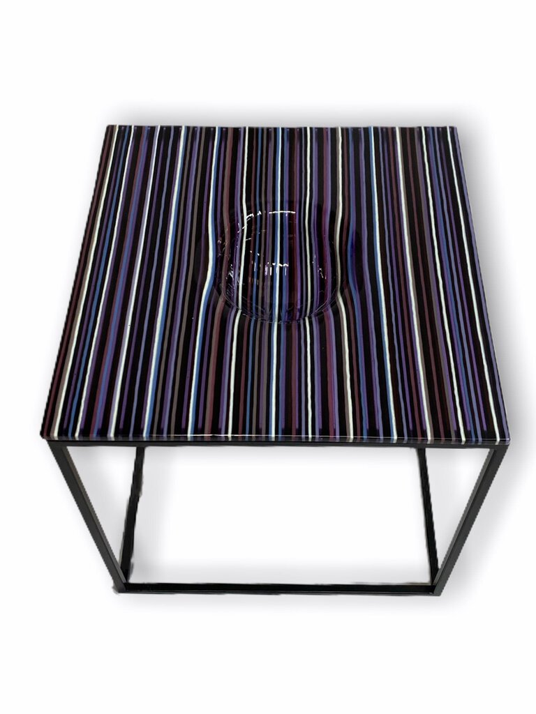 Orfeo Striped Glass Top Table