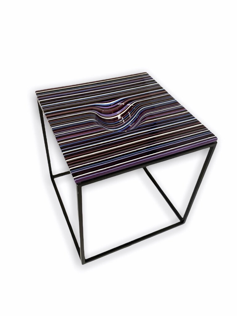 Orfeo Striped Glass Top Table