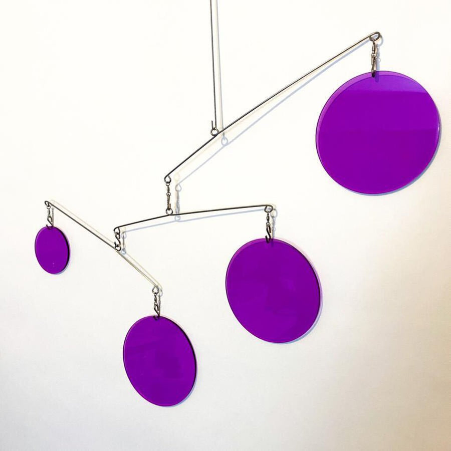 Mobile Cantilevered Circles: Clear Purple