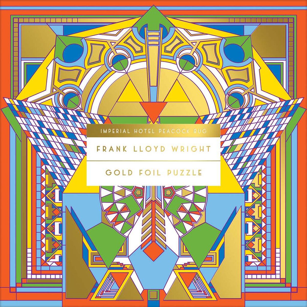 Frank Lloyd Wrigh tImperial Hotel Peacock Rug Gold Foil 500 piece