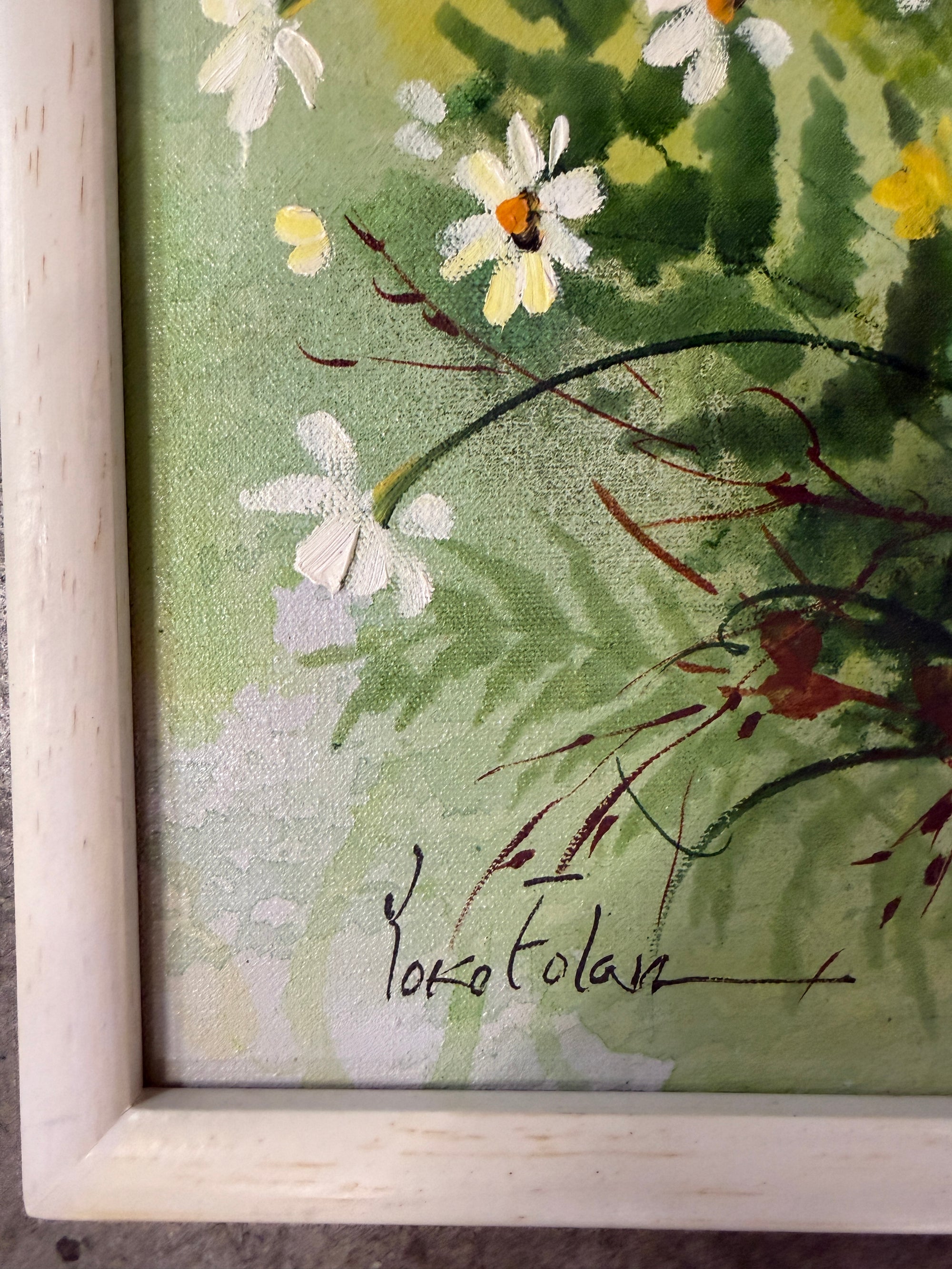 Original Floral Oil Painting On Canvas By Yoko Folan