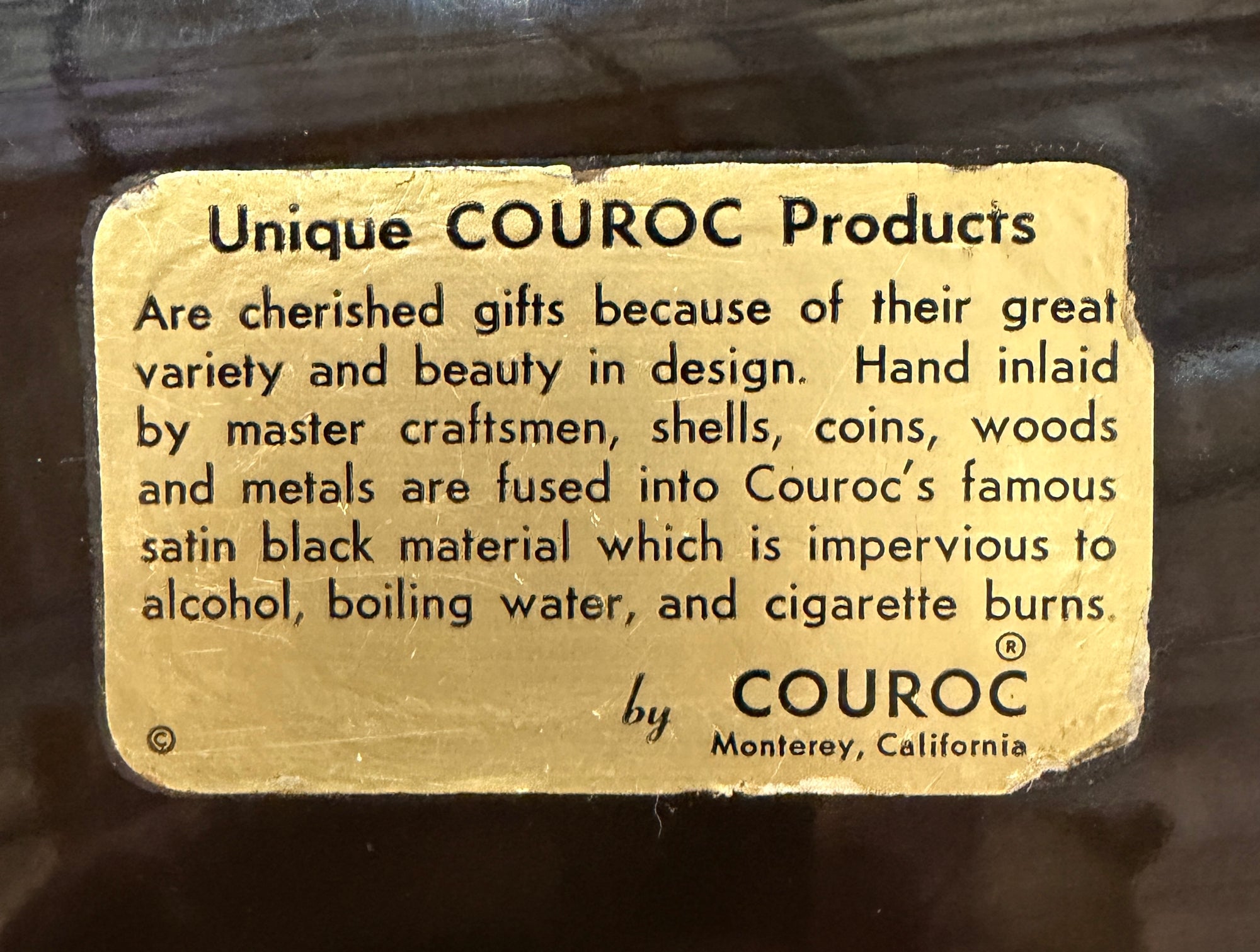 Mid Century Couroc Serving Tray - Owl and Stars