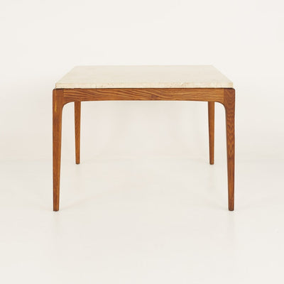 Lane Rhythm Mid Century Travertine Top Square Coffee Table