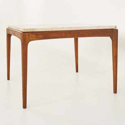Lane Rhythm Mid Century Travertine Top Square Coffee Table