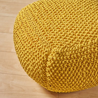 Kitted Wool Pouf
