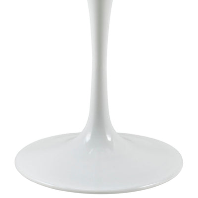 36" Tulip Dining Table with Faux Marble Top and White Base