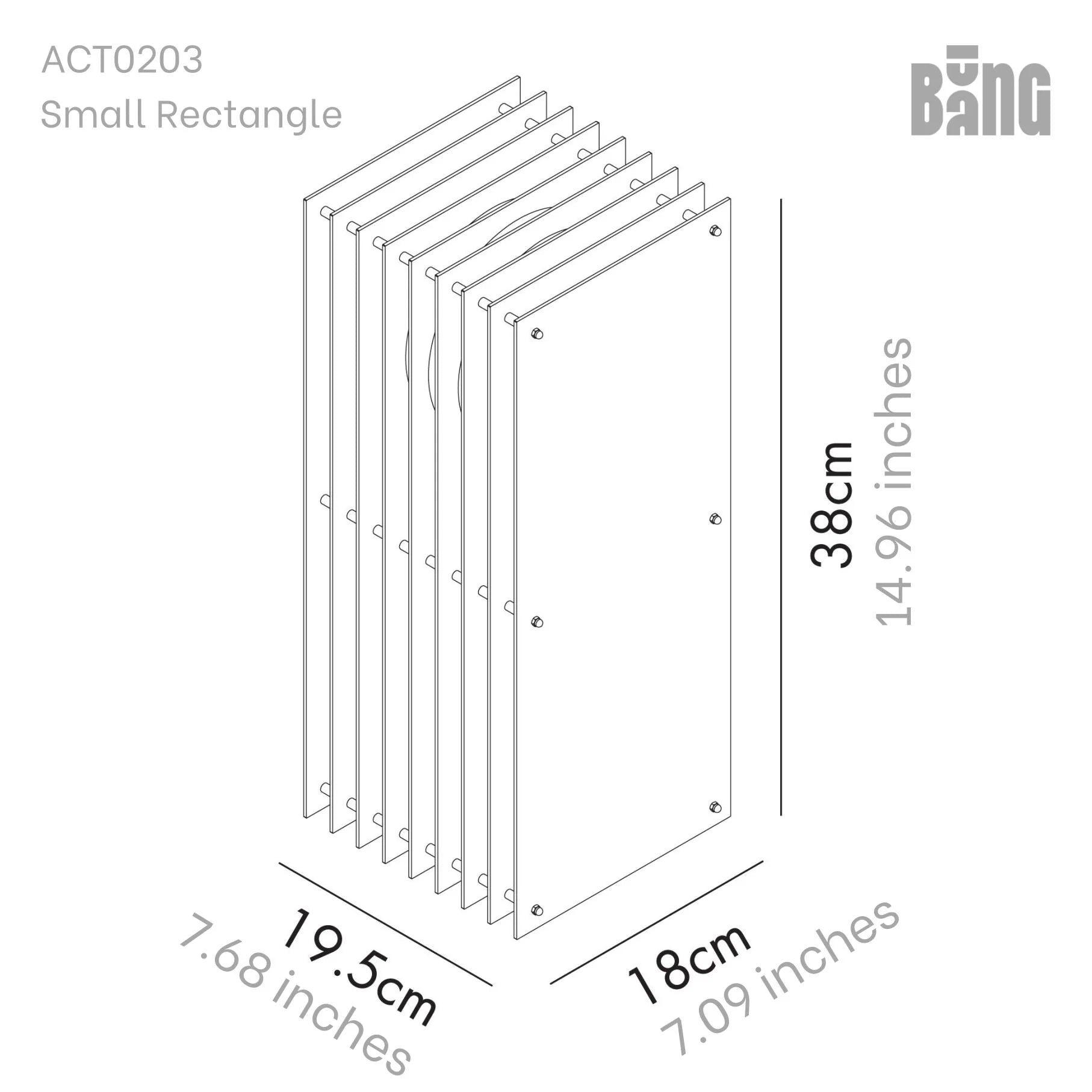 Lớp Small Rectangle in Dark Gray Acrylic