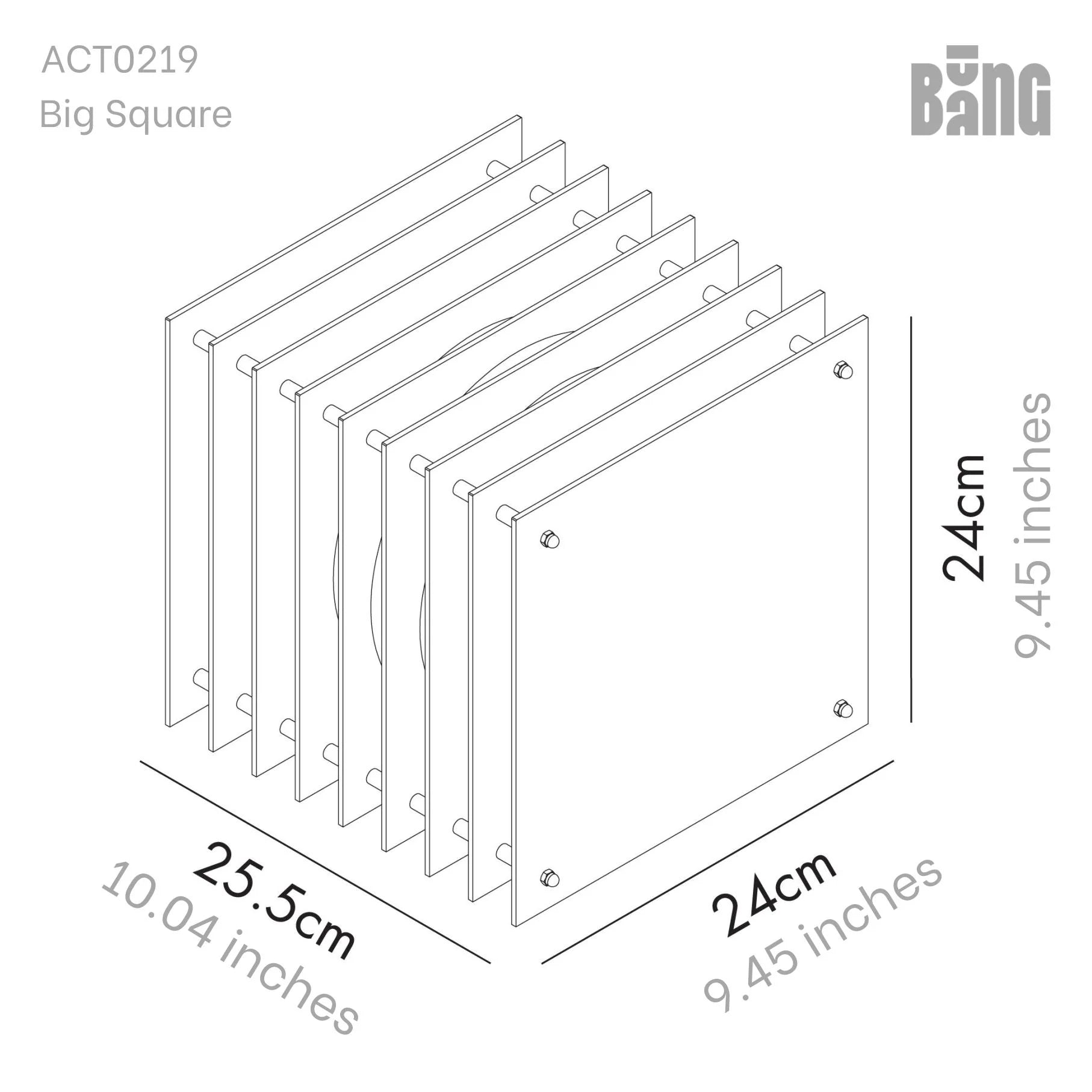 Lớp Big Square in Electric Pink Acrylic