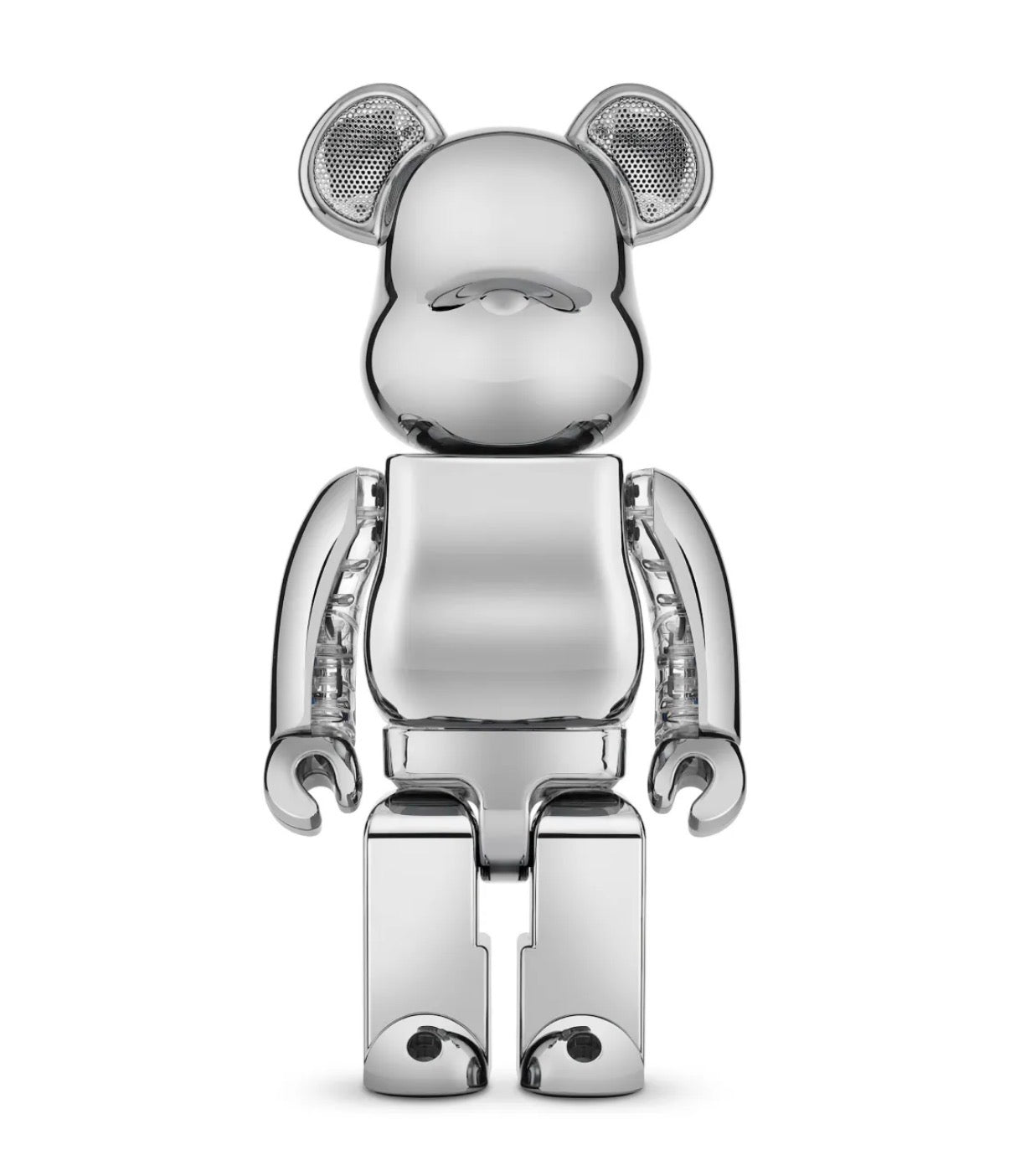 Bearbrick AUDIO Chrome Silver Portable Bluetooth Speaker 400%