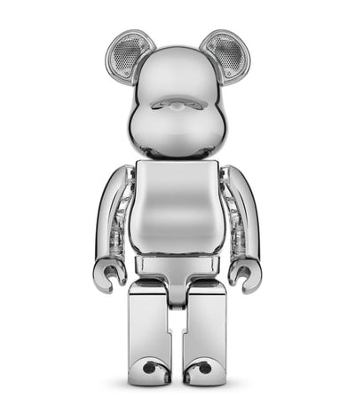 Bearbrick AUDIO Chrome Silver Portable Bluetooth Speaker 400%