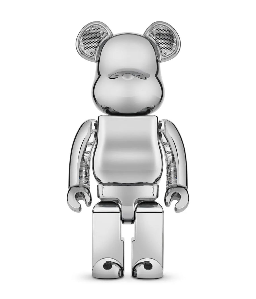 Bearbrick AUDIO Chrome Silver Portable Bluetooth Speaker 400%