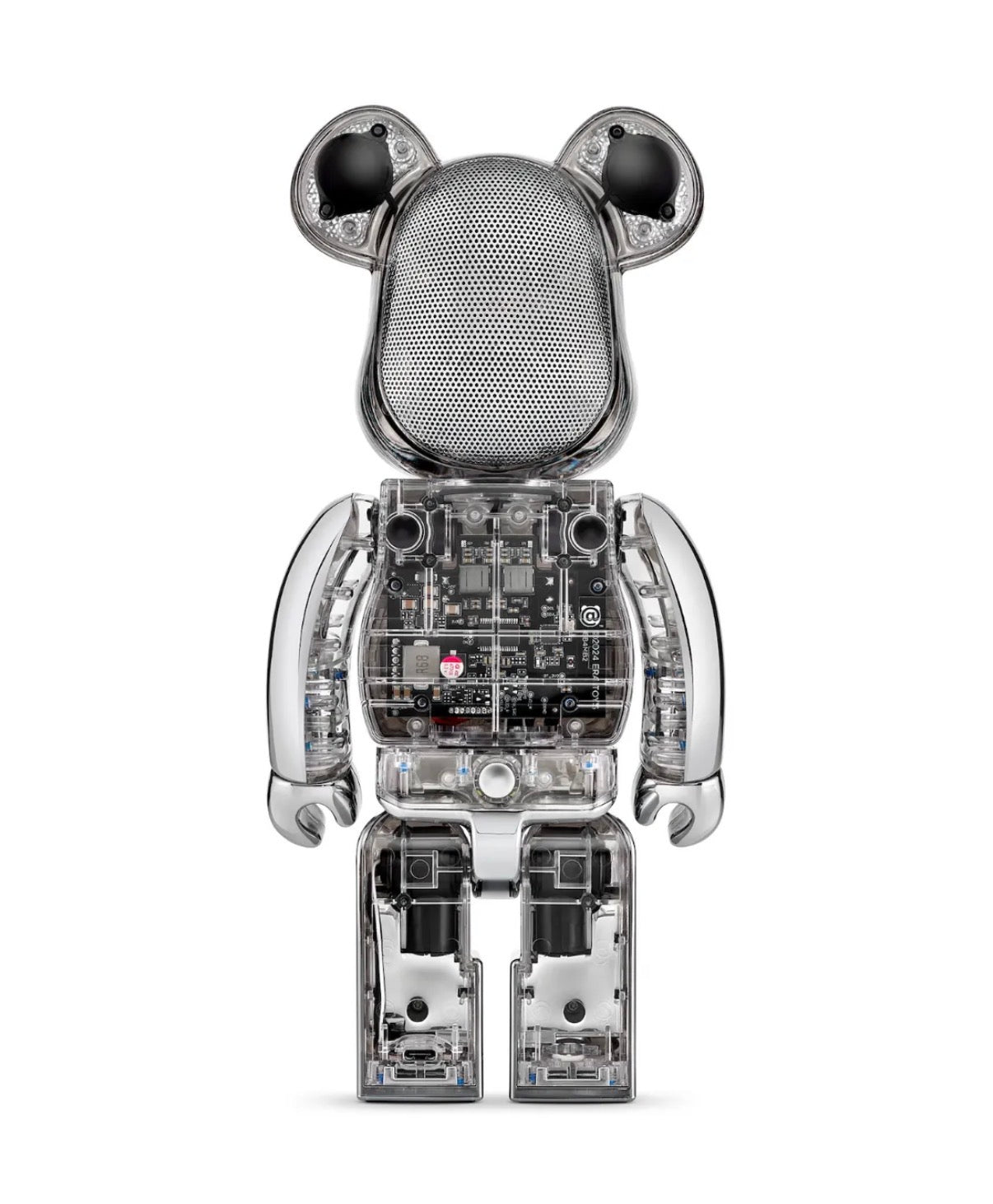 Bearbrick AUDIO Chrome Silver Portable Bluetooth Speaker 400%