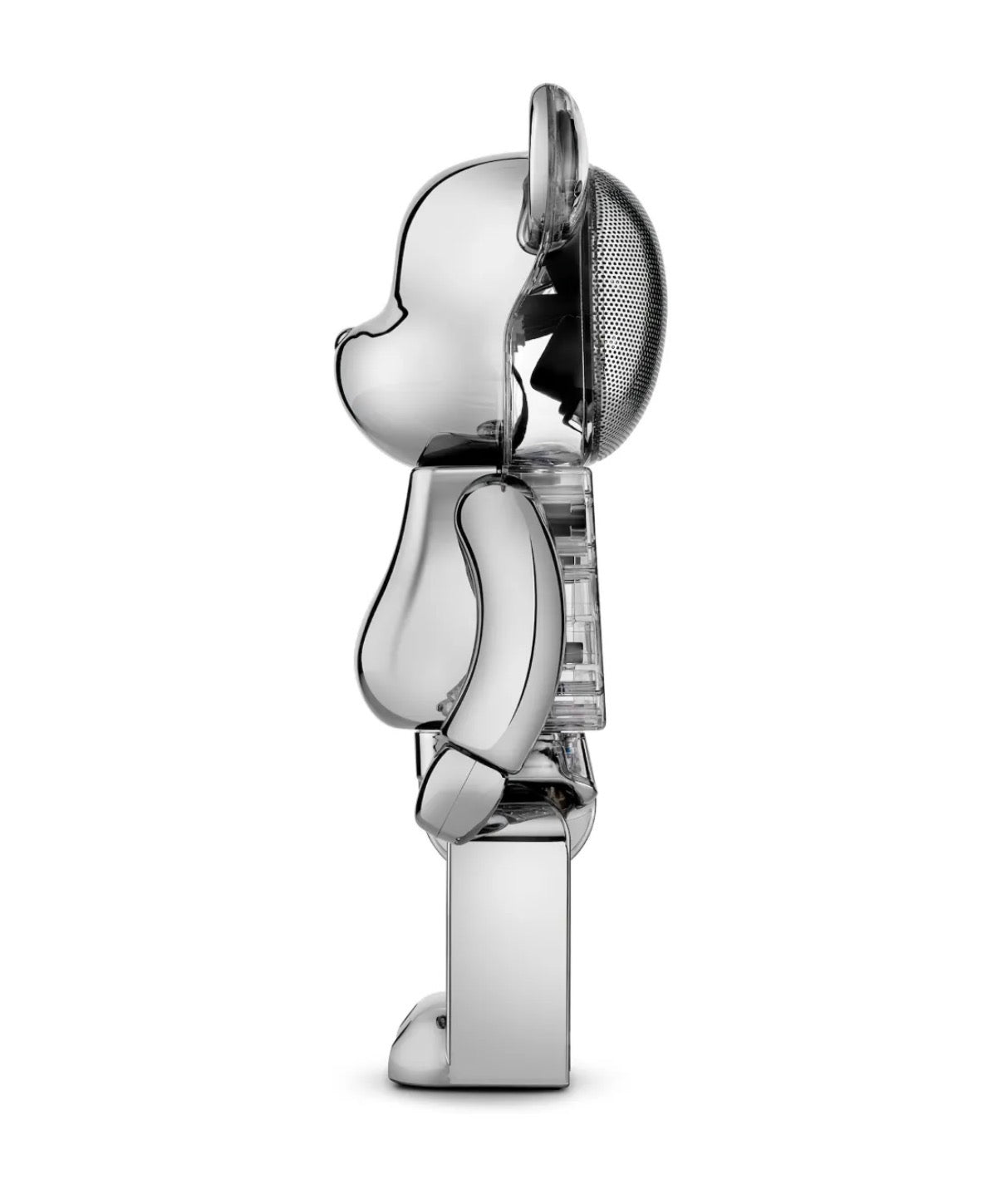 Bearbrick AUDIO Chrome Silver Portable Bluetooth Speaker 400%