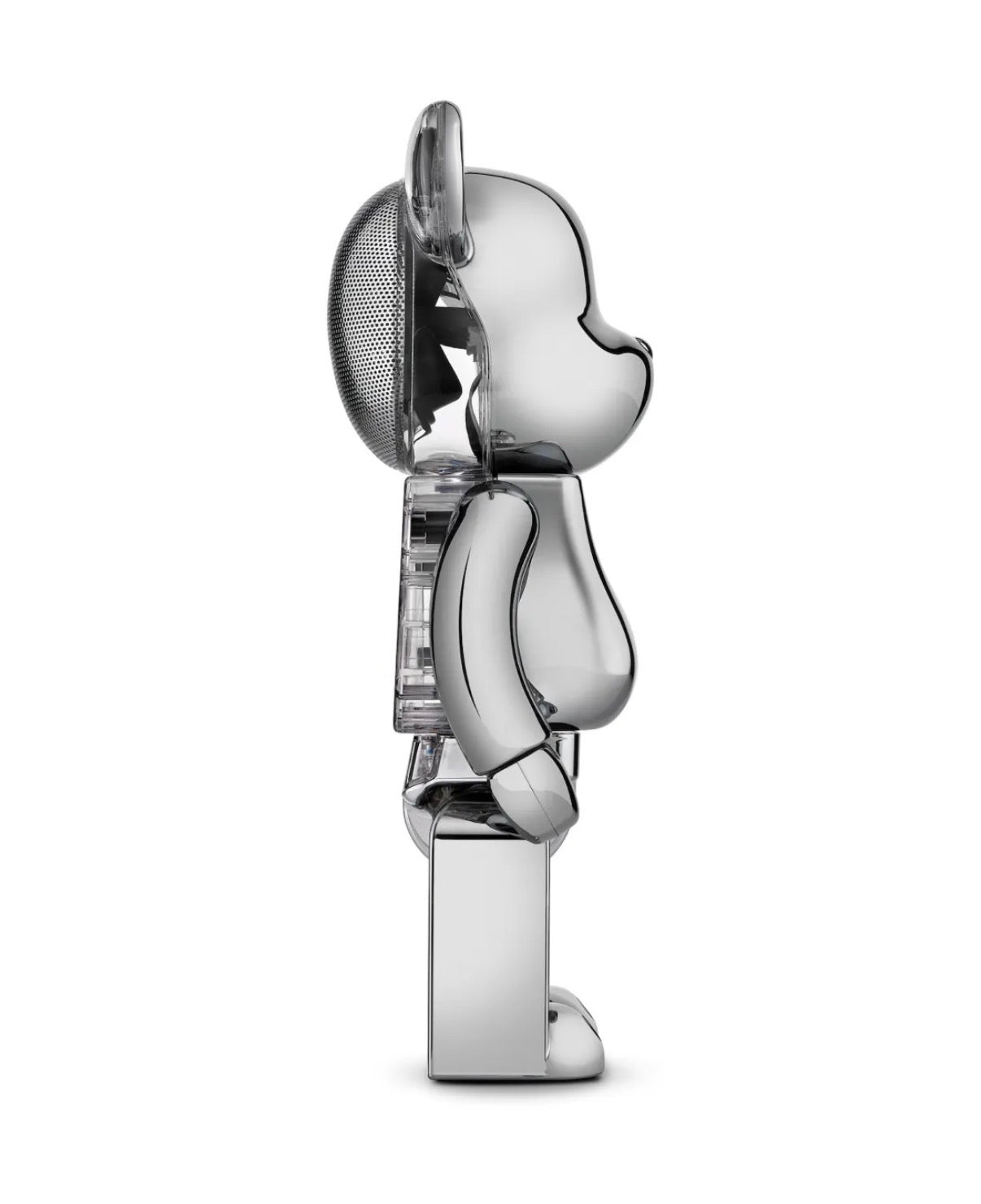 Bearbrick AUDIO Chrome Silver Portable Bluetooth Speaker 400%