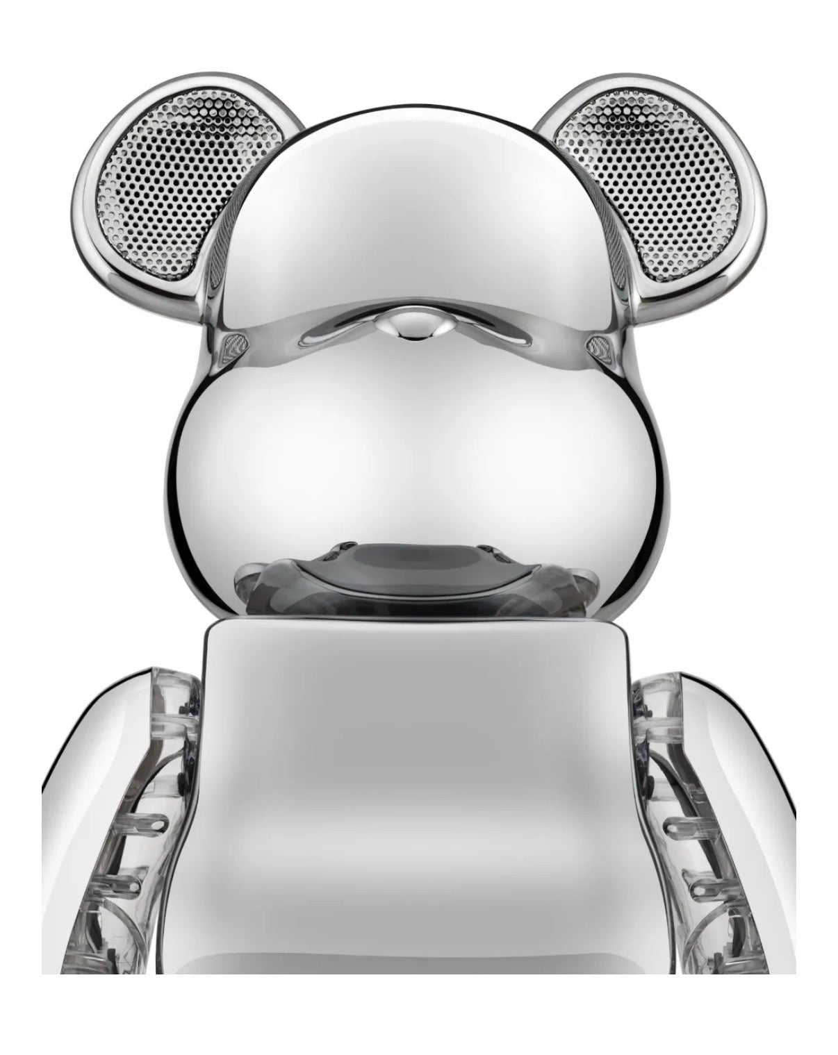 Bearbrick AUDIO Chrome Silver Portable Bluetooth Speaker 400%