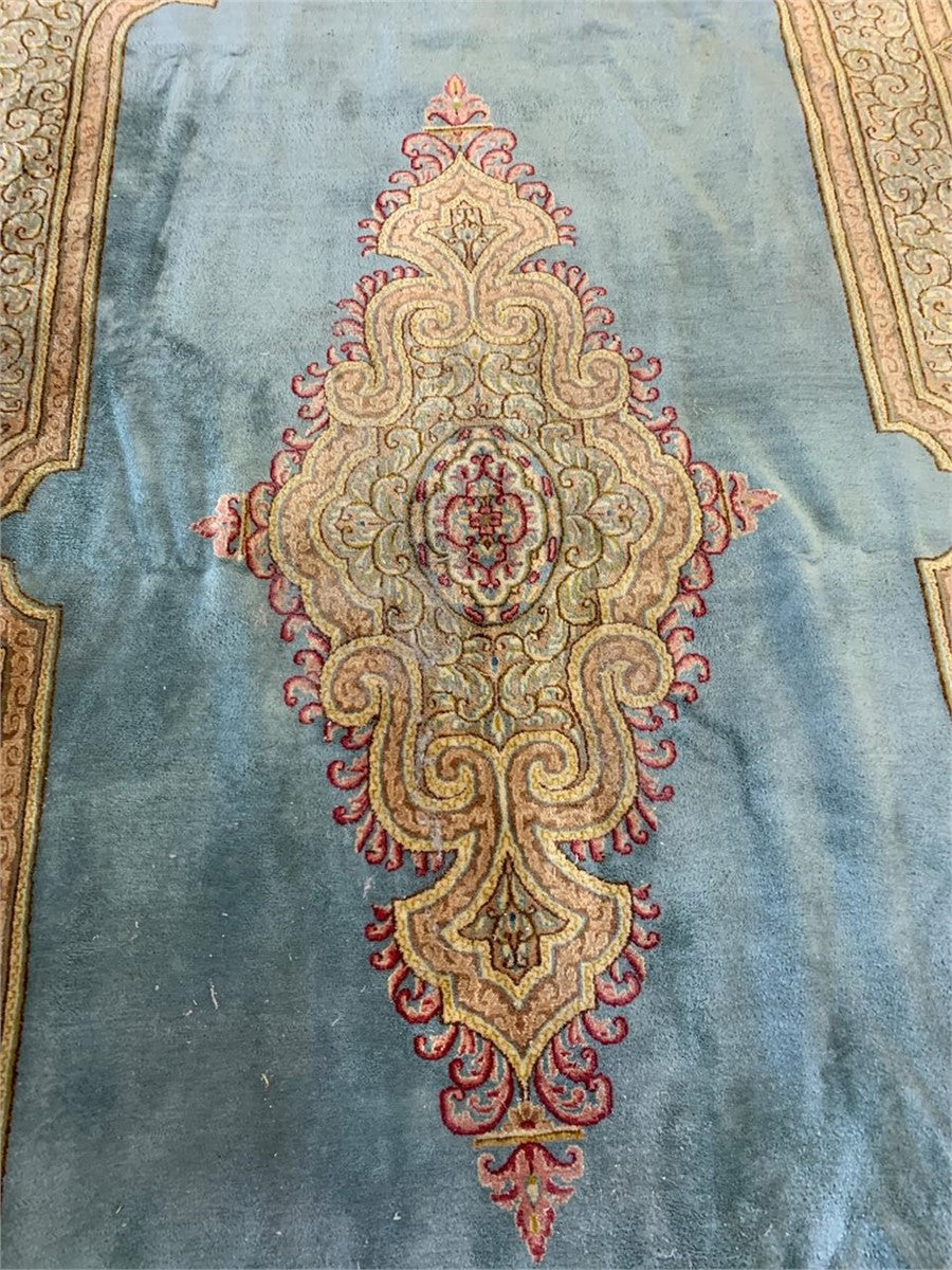 Vintage Light Blue Persian 11'8" x 7'4" Area Rug