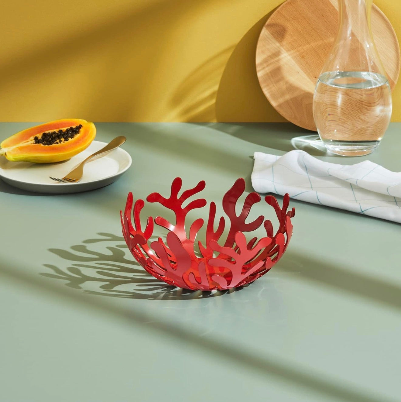 Alessi Mediterraneo Fruit Bowl, 3.5"Hx8.5"Dx8.5"W