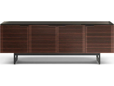 BDI Corridor 8179 Media Console with Louvered Doors Chocolate Stained Walnut
