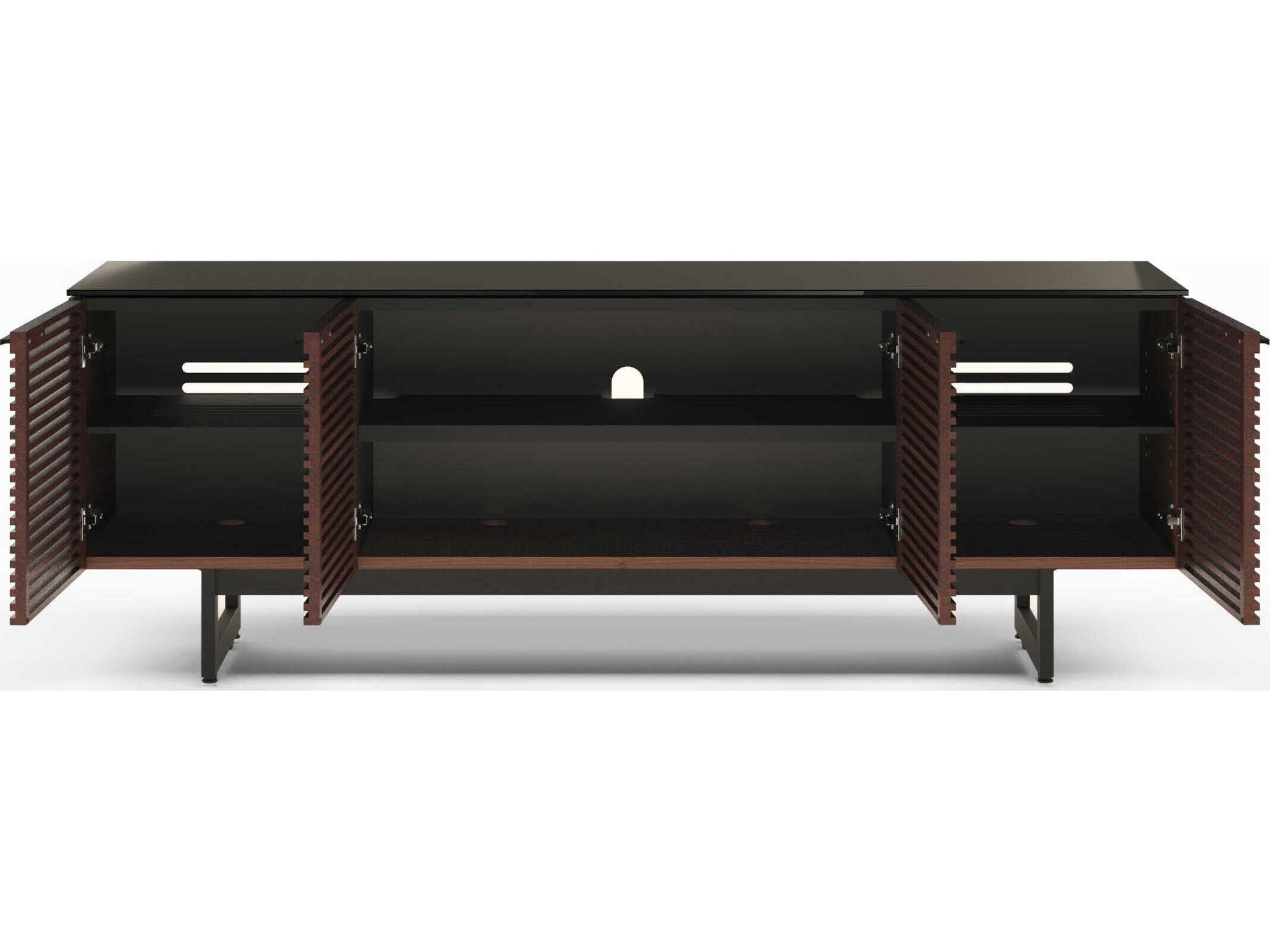 BDI Corridor 8179 Media Console with Louvered Doors Chocolate Stained Walnut