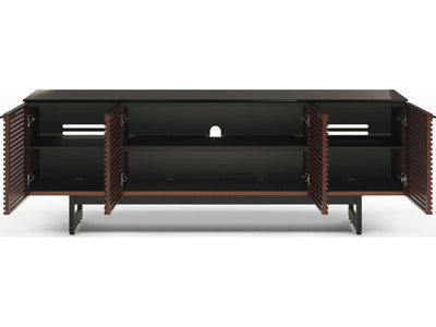 BDI Corridor 8179 Media Console with Louvered Doors Chocolate Stained Walnut