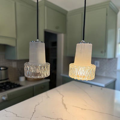 Mid Century Pair of Pendant Lights by Helena Tynell for Glashuette Linburg (Set of 2)