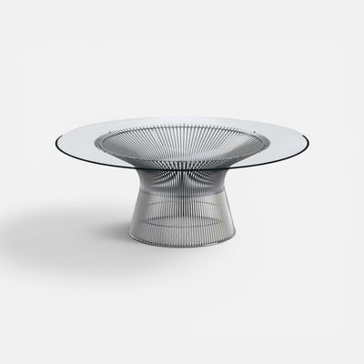 DWR Warren Platner Polished Nickel XL (42") Coffee Table, 15"Hx42"Dx42"W