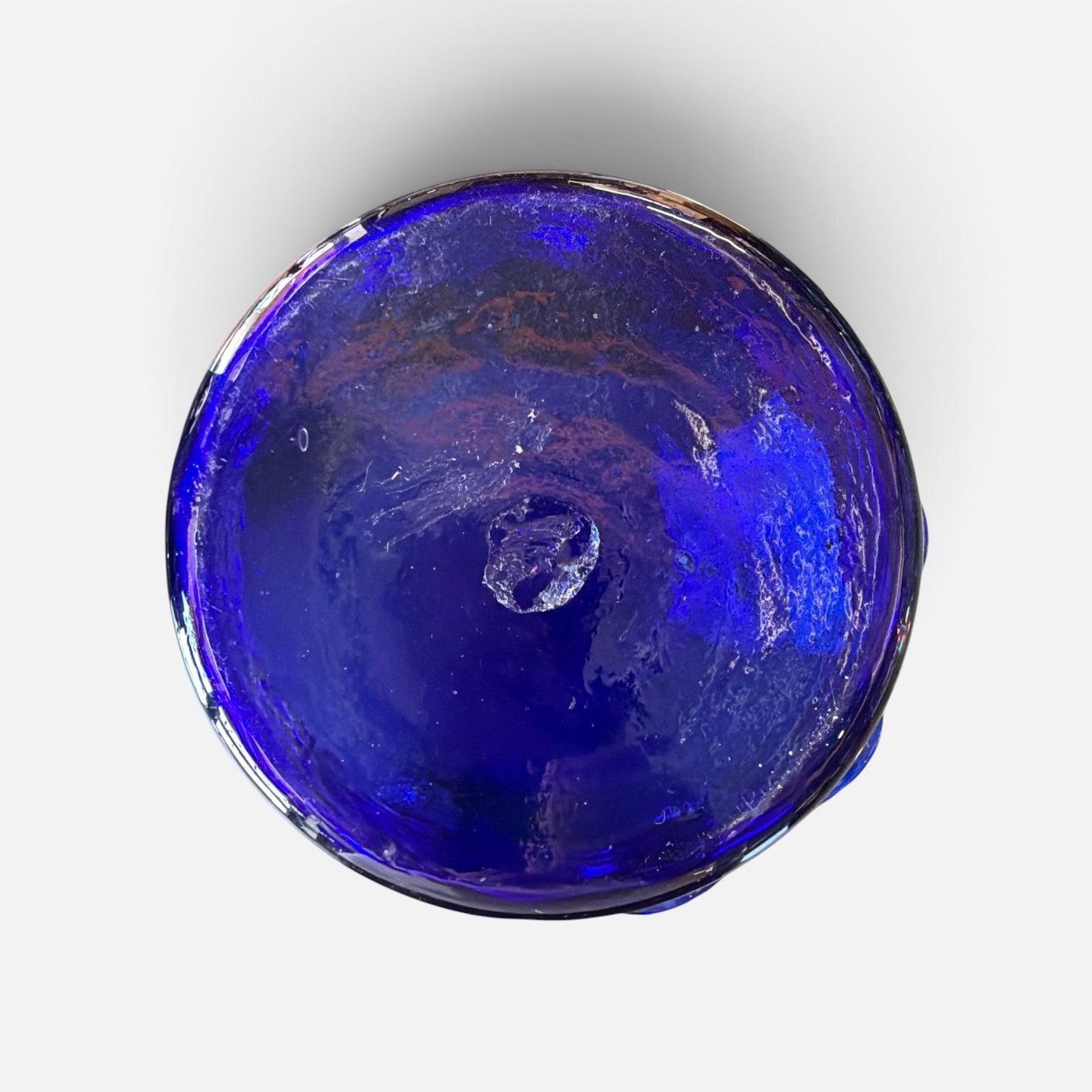 Blenko Mid Century Cobalt Ribbon Edge Bowl Catchall