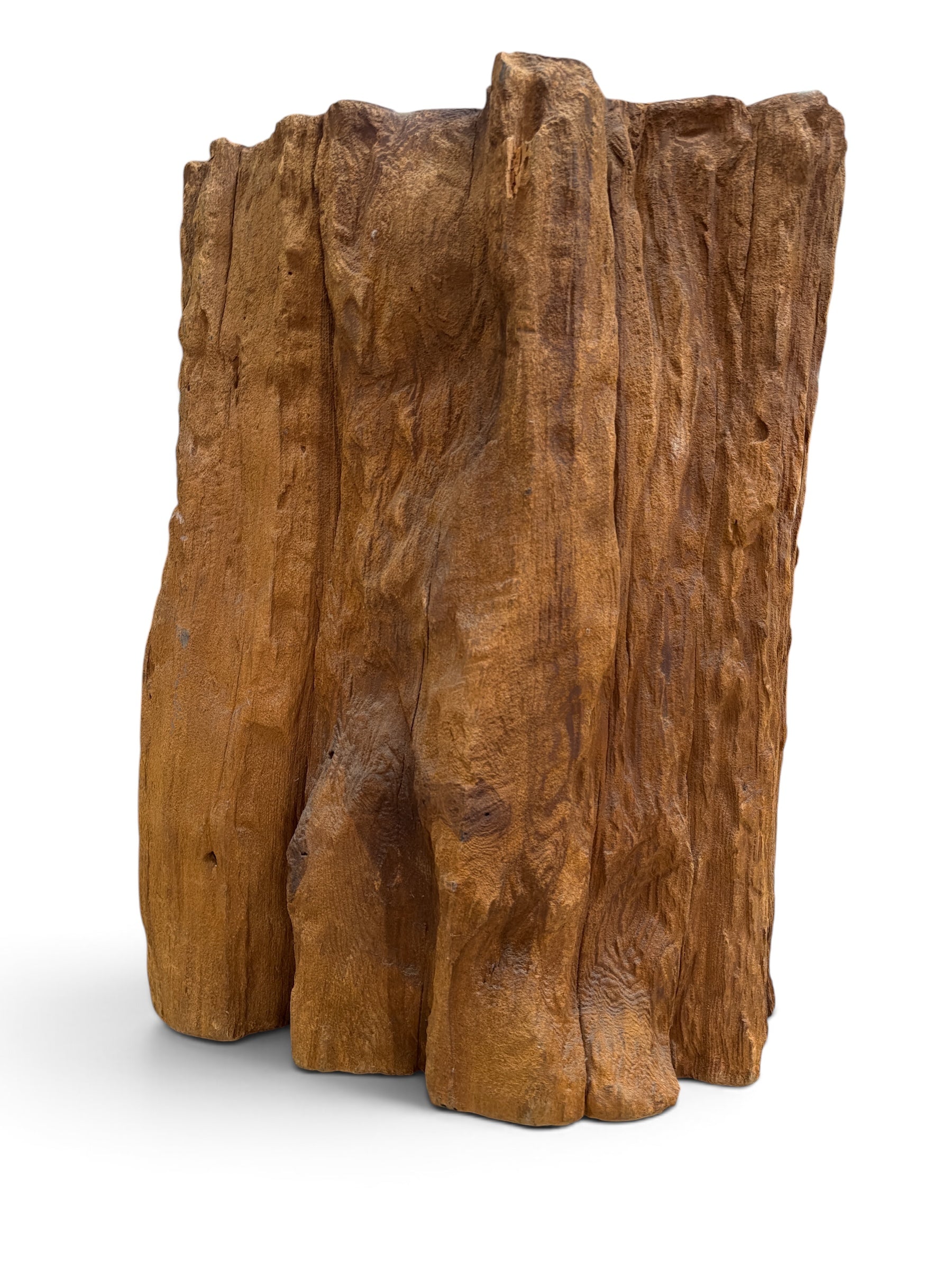 Driftwood Stump Glass Top Dining Table