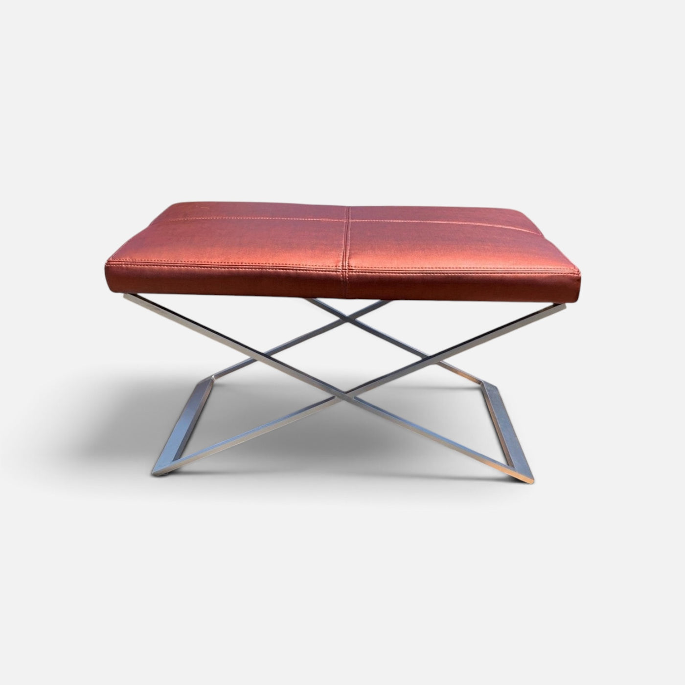 Charter Steel & Metallic Red Cushion Benches