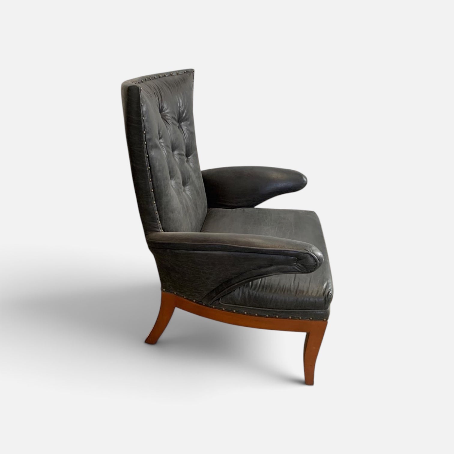 Danish Modern "Spidse Arme" Leather Armchair