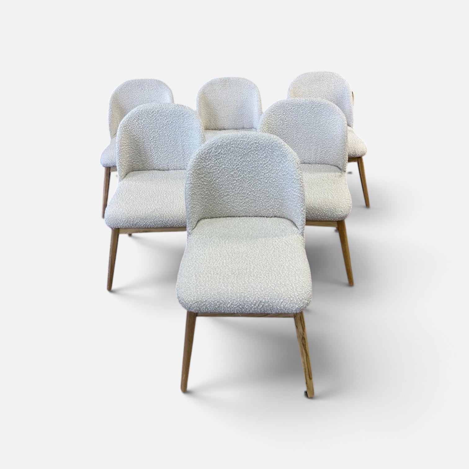 Modern Cream Boucle Set of 6 Dining Chairs (Set of 6)