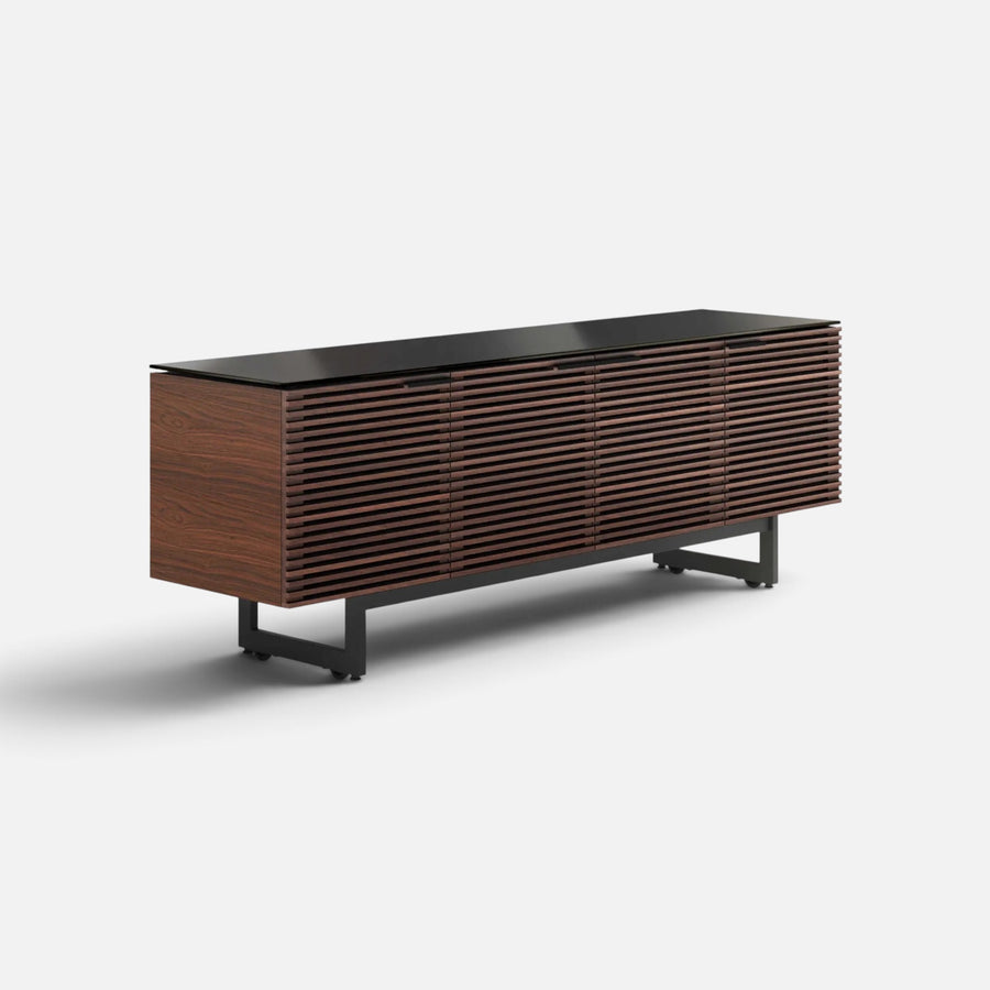 BDI Corridor 8179 Media Console with Louvered Doors Chocolate Stained Walnut