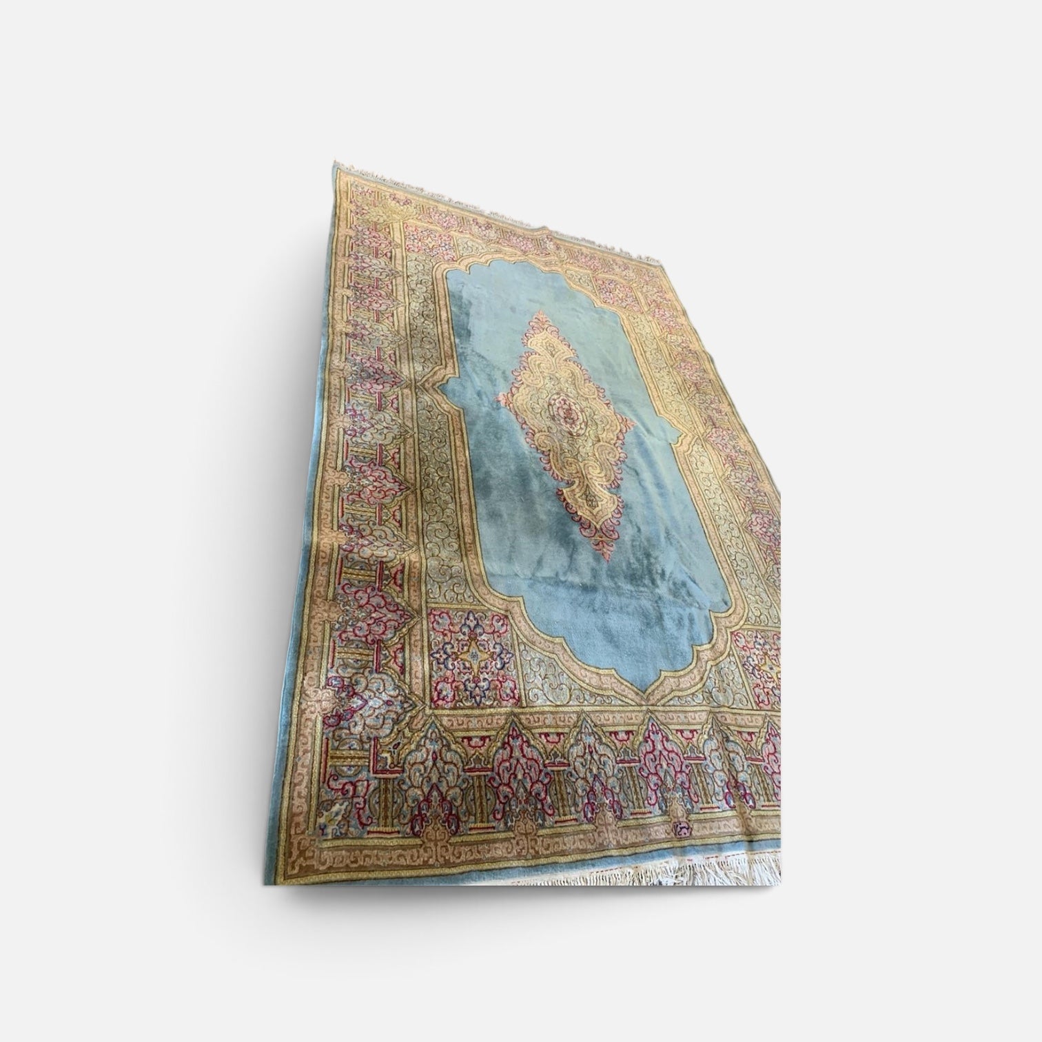 Vintage Light Blue Persian 11'8" x 7'4" Area Rug