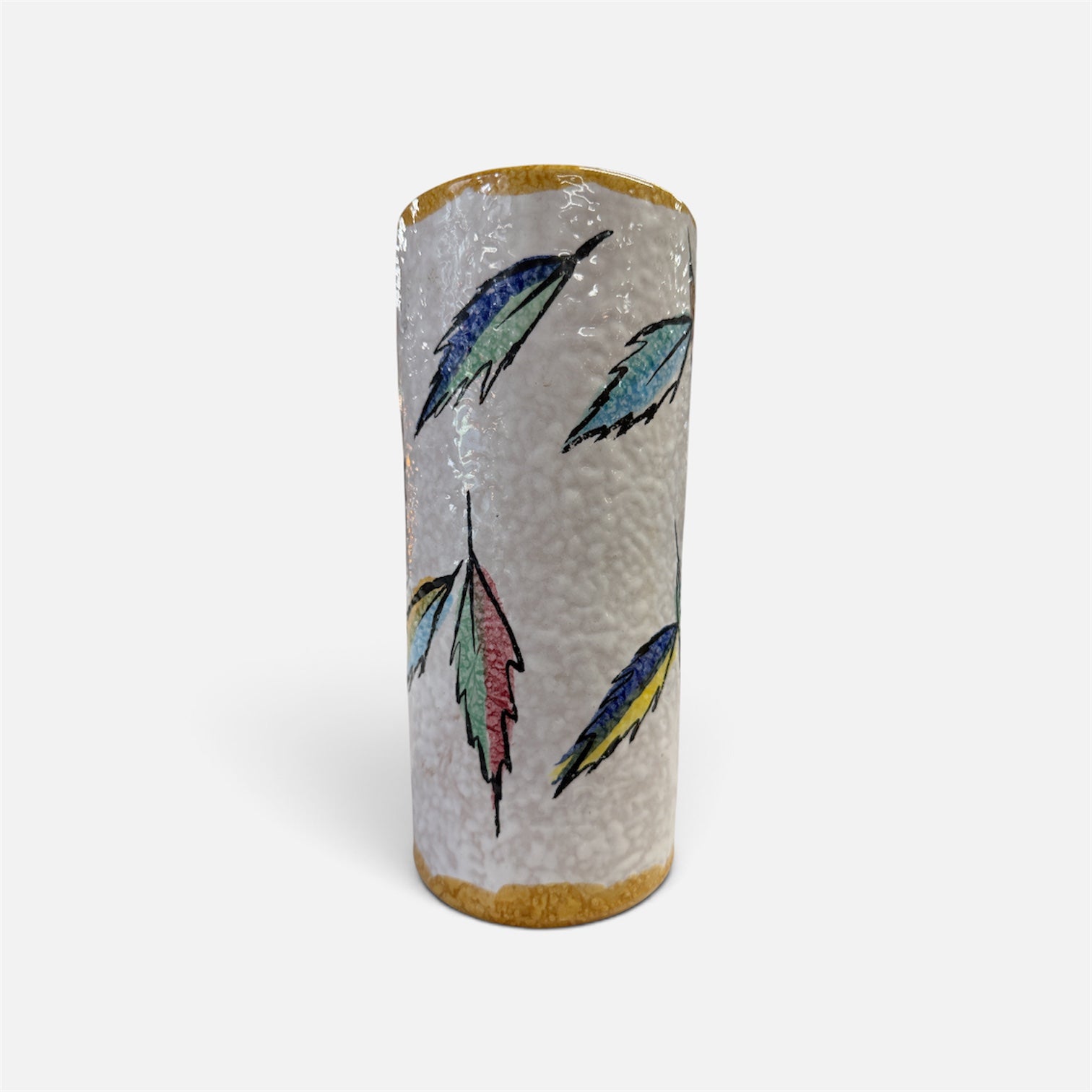 Italian Mid Century Ceramic Vase - Feathers