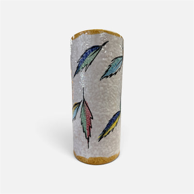 Italian Mid Century Ceramic Vase - Feathers